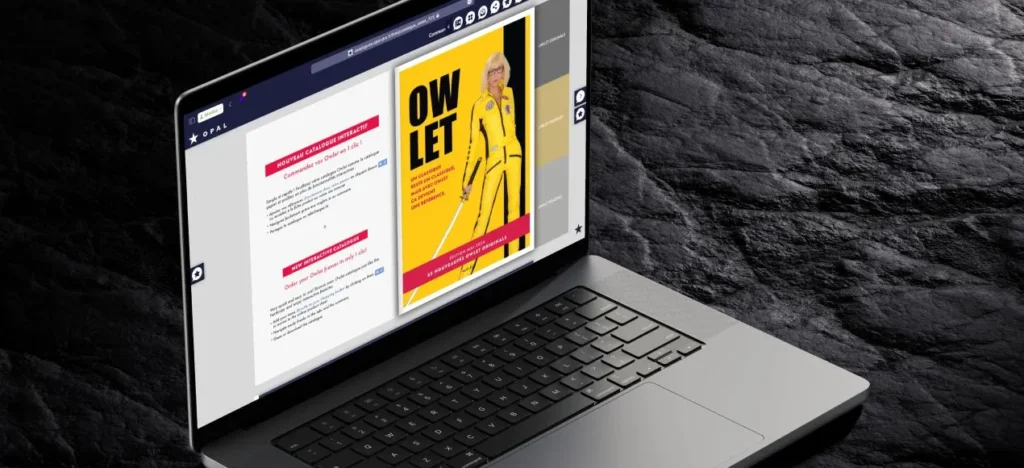 Illustration d'un catalogue interactif du projet opal-pro.fr sur un ordinateur