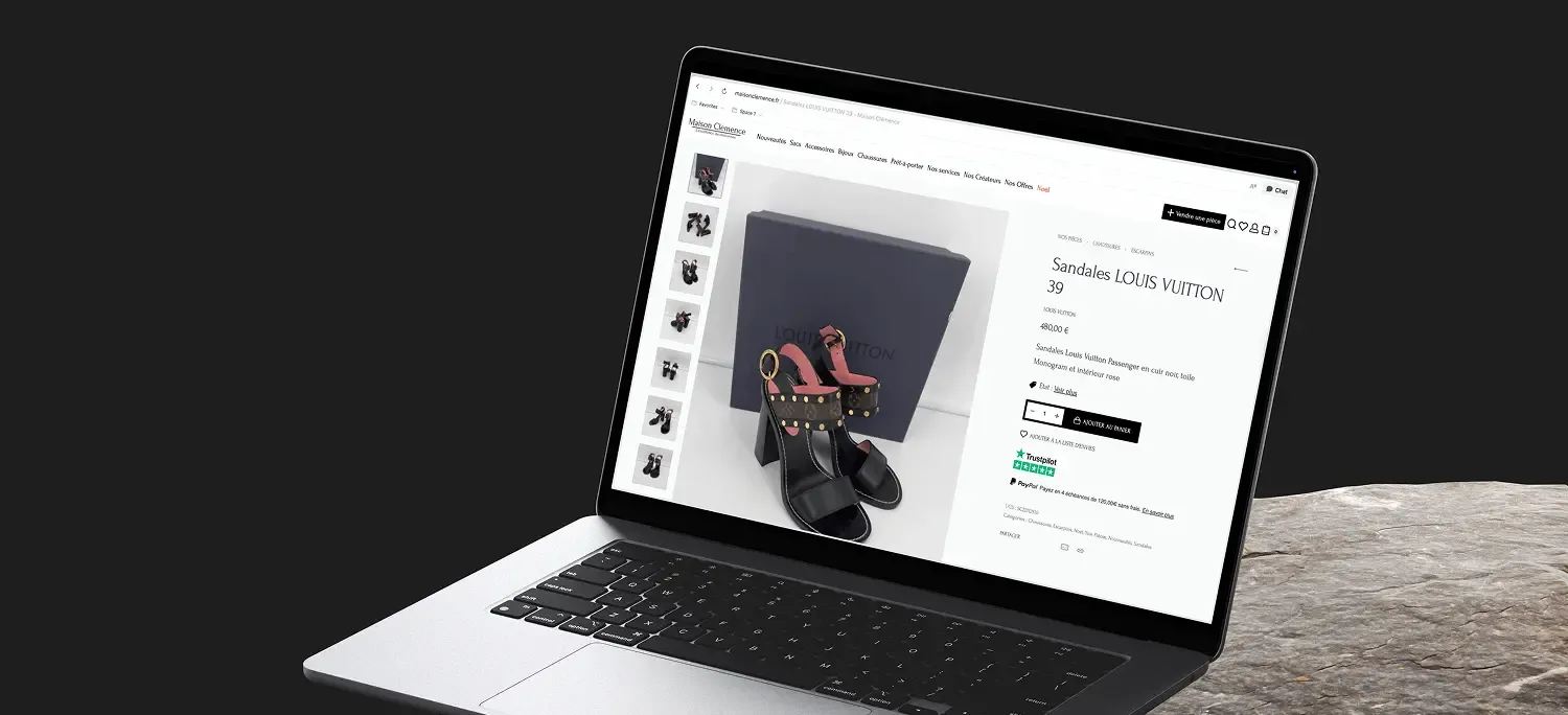 Image de la page de produit du site Maison Clémence en version ordinateur