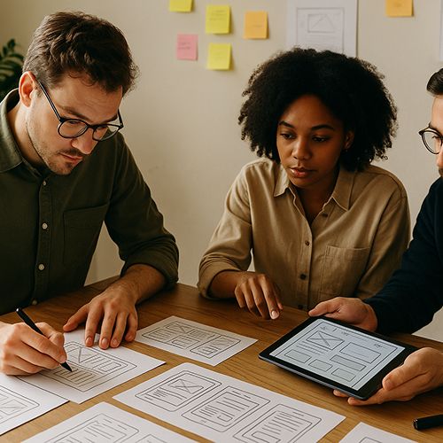 Photo d'une équipe qui planifie un plan d'action de reprise d'activité